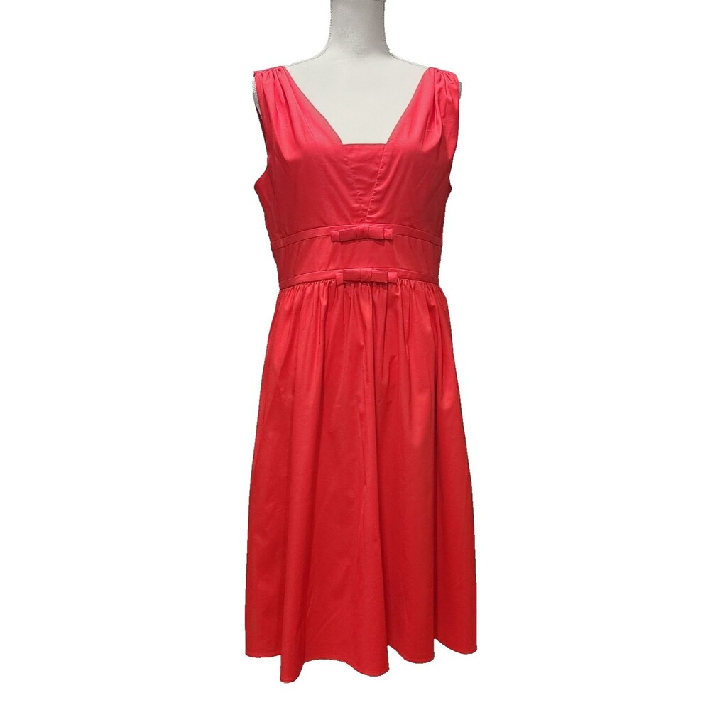 Karl Lagerfeld Paris Women's Sleeveless Vibrant Red Fit Flare Midi Dress Szs 10